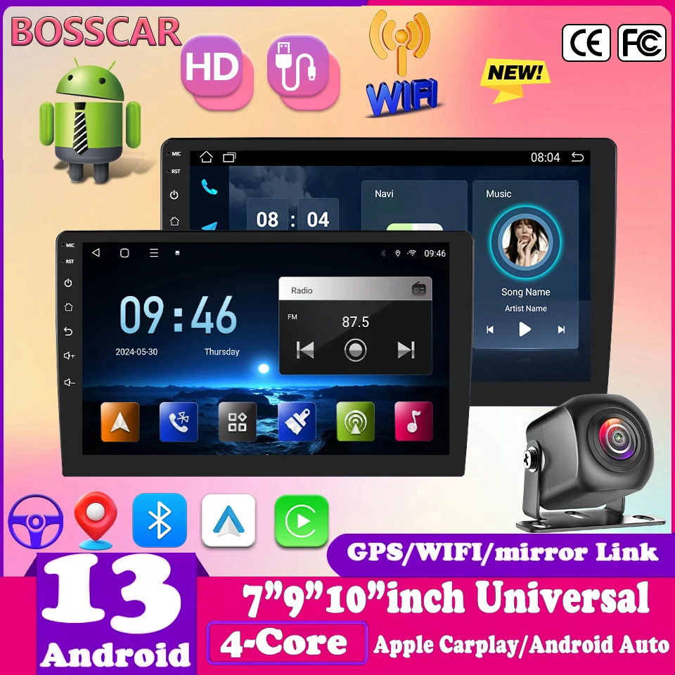 BOSSCAR 7/9/10 inch 2 Din Car Radio CarPlay Android Auto Autoradio Universal WIFI GPS Bluetooth Audio Multimedia Video Player
BOSSCAR 7/9/10 inch 2 Din Car Radio CarPlay Android Auto Autoradio Universal WIFI GPS Bluetooth Audio Multimedia Video Player