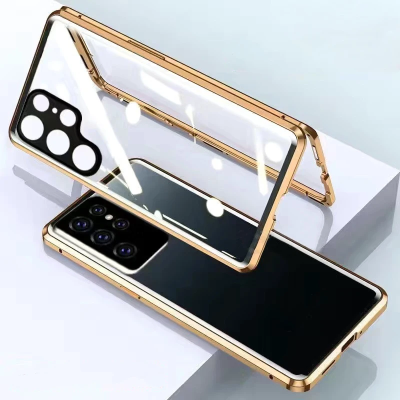 Double Sided Glass Metal Magnetic Phone Case Camera Protection For Samsung Galaxy S25 S24 FE S22 Plus S26 S23 Ultra Cover Cases
Double Sided Glass Metal Magnetic Phone Case Camera Protection For Samsung Galaxy S25 S24 FE S22 Plus S26 S23 Ultra Cover Cases