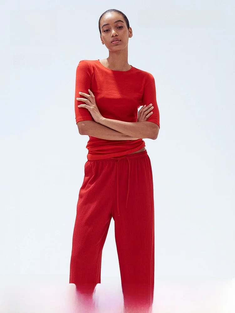 High Waist Loose Fit Summer Thin Elastic Waist Casual Pants for Women Straight Leg Wide Leg Pants Casual Trousers
High Waist Loose Fit Summer Thin Elastic Waist Casual Pants for Women Straight Leg Wide Leg Pants Casual Trousers