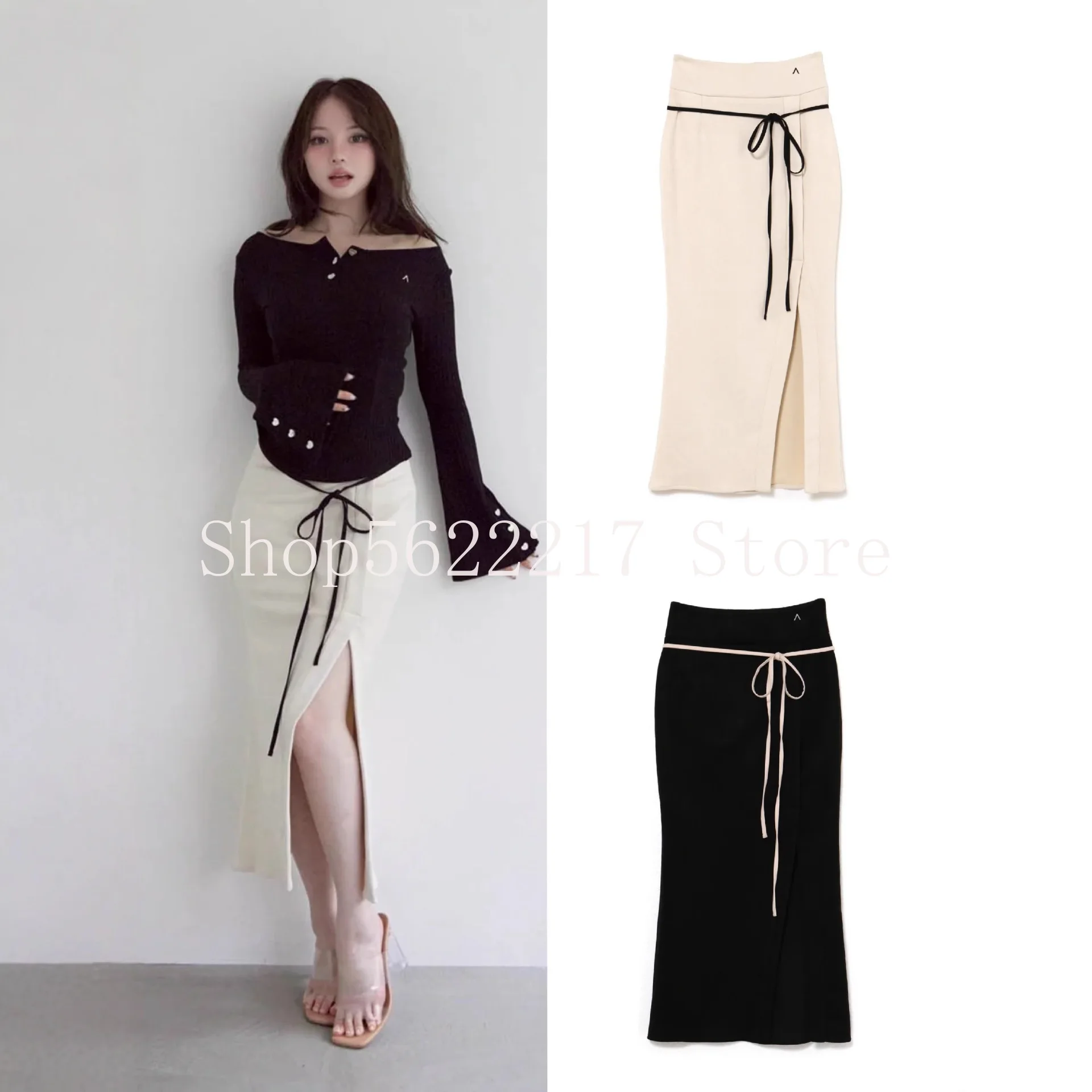 Japanese Wind New Fashion Lady Lace-up High Waist Skirt Solid Color Slim Split Pencil Skirt Mid-long Wrapped Hip Knitted Skirts
Japanese Wind New Fashion Lady Lace-up High Waist Skirt Solid Color Slim Split Pencil Skirt Mid-long Wrapped Hip Knitted Skirts