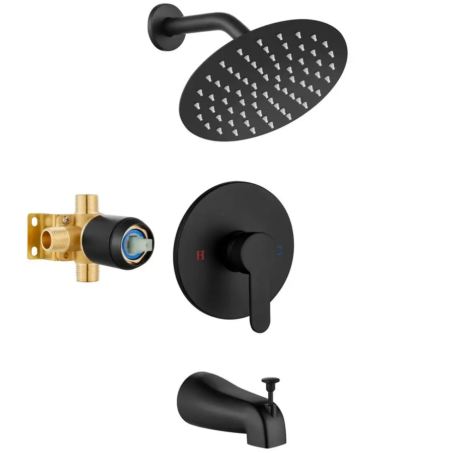 Shower Faucet Set with Valve and Tub Spout,8 Inch Rainfall Shower Head, Wall Mount Shower System,Brass RoughIn Valve,Bathroom Sh
Shower Faucet Set with Valve and Tub Spout,8 Inch Rainfall Shower Head, Wall Mount Shower System,Brass RoughIn Valve,Bathroom Sh