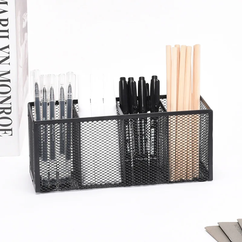 4 Compartments Metal Mesh Pen Holder Desk Organizer Pencil Holder Pen Storage Box For Home Office School Students Office Workers
4 Compartments Metal Mesh Pen Holder Desk Organizer Pencil Holder Pen Storage Box For Home Office School Students Office Workers
