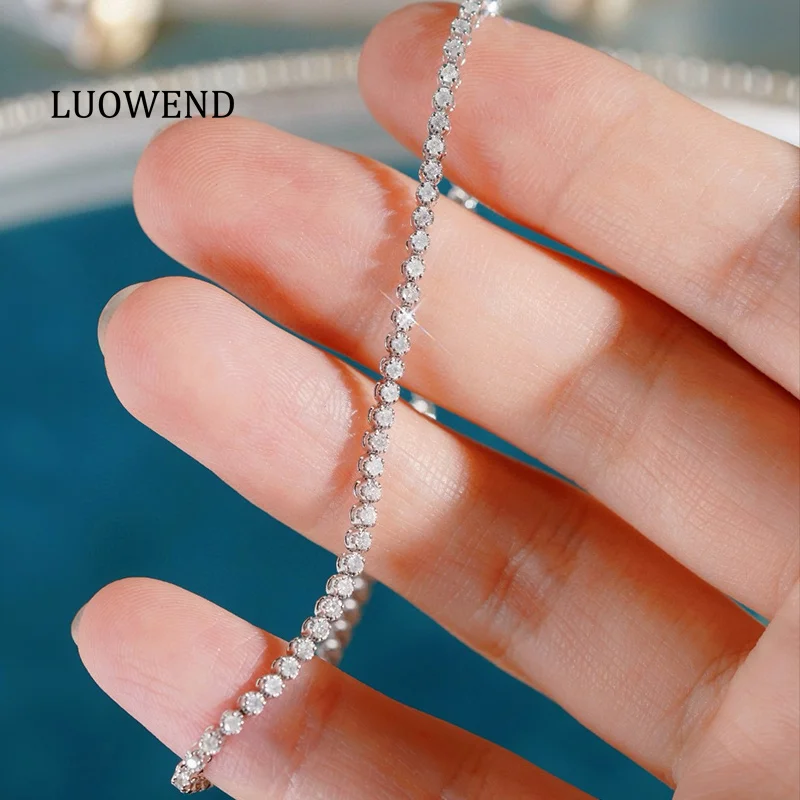 LUOWEND 100% 18K White Gold Bracelet Luxury Elegant Style 1.0carat Real Natural Diamond Bracelet for Women Engagement Jewelry
LUOWEND 100% 18K White Gold Bracelet Luxury Elegant Style 1.0carat Real Natural Diamond Bracelet for Women Engagement Jewelry