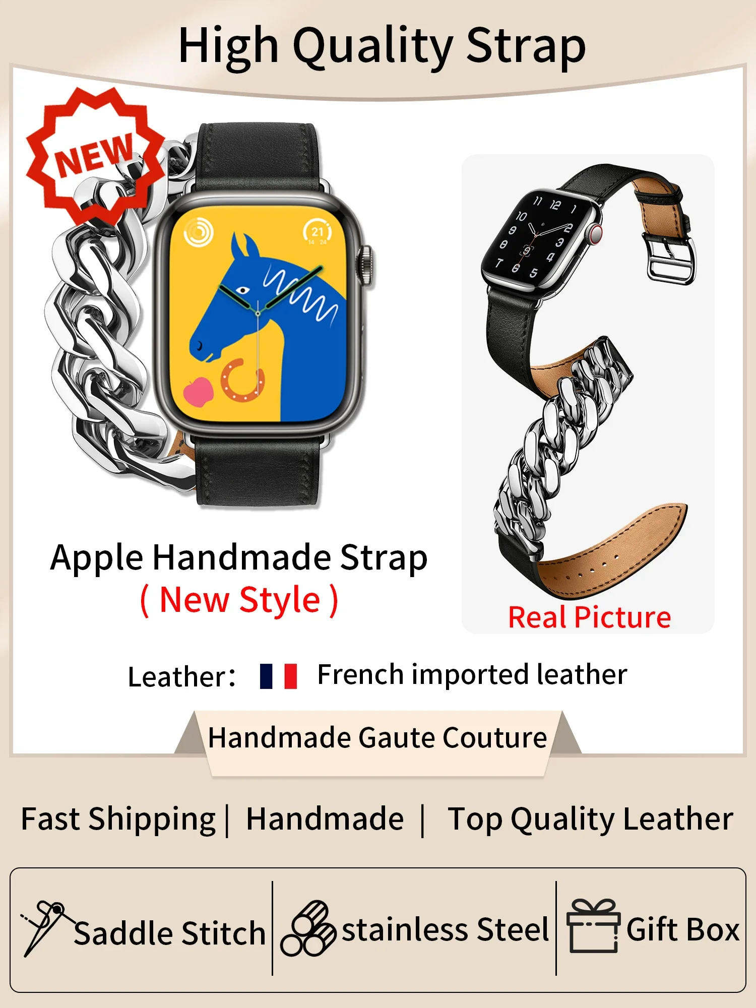 Kebitt High Quality Leather Band for Apple Watch 8 Ultra 7 6 SE 5 4 3 2 49mm 45mm 41mm 38mm Strap Correa Bracelet Double Tour
Kebitt High Quality Leather Band for Apple Watch 8 Ultra 7 6 SE 5 4 3 2 49mm 45mm 41mm 38mm Strap Correa Bracelet Double Tour