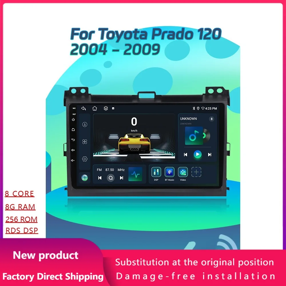 Car Radio Multimedia Video 4G GPS For Toyota Prado 120 2004-2009 Android 14 Navigation Multimedia Wireless Carplay Touch Screen
Car Radio Multimedia Video 4G GPS For Toyota Prado 120 2004-2009 Android 14 Navigation Multimedia Wireless Carplay Touch Screen