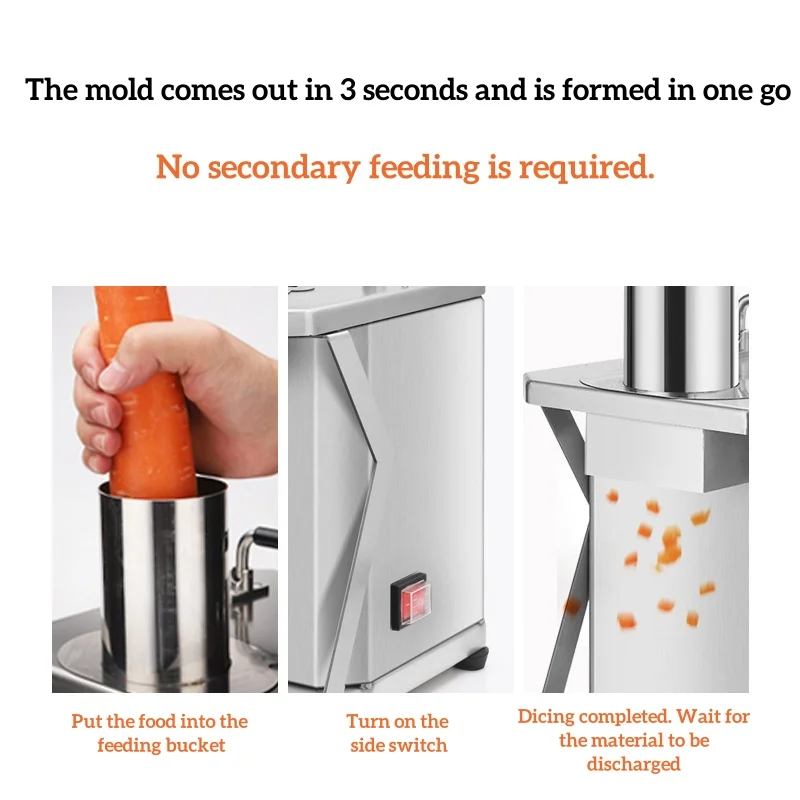 Commercial Dicing Machine Food Cutter Stainless Steel Blades Potato Carrot Dicer Fruit Vegetable Slicer
Commercial Dicing Machine Food Cutter Stainless Steel Blades Potato Carrot Dicer Fruit Vegetable Slicer