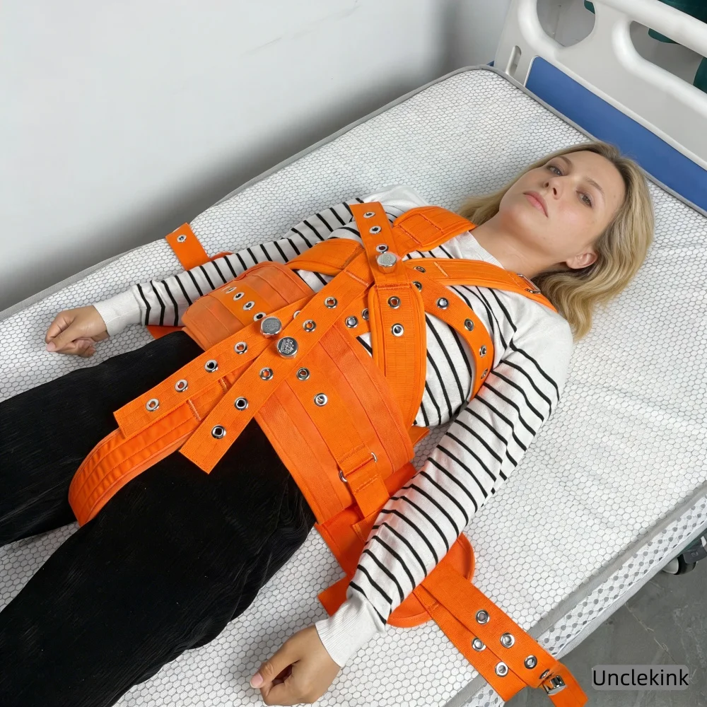 Orange Patient Safety Restraint Belt - Shoulder, Waist & Crotch Straps with Magnetic Lock for Hospital Bed Elderly Dementia Care
Orange Patient Safety Restraint Belt - Shoulder, Waist & Crotch Straps with Magnetic Lock for Hospital Bed Elderly Dementia Care