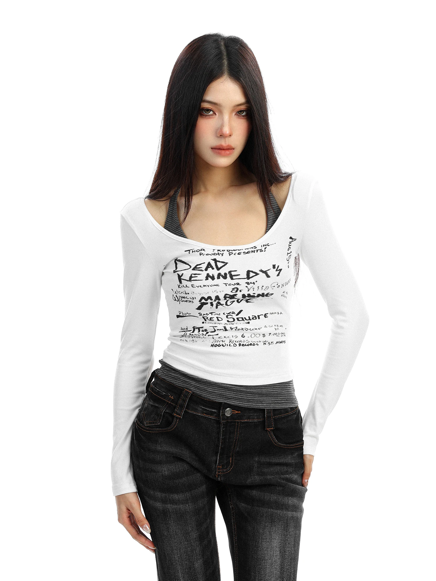 American Sle Long Sve fiti Striped T-irt Women's Autumn Slimming Two-Piece Set Top Casual Breathable Comfortable
American Sle Long Sve fiti Striped T-irt Women's Autumn Slimming Two-Piece Set Top Casual Breathable Comfortable