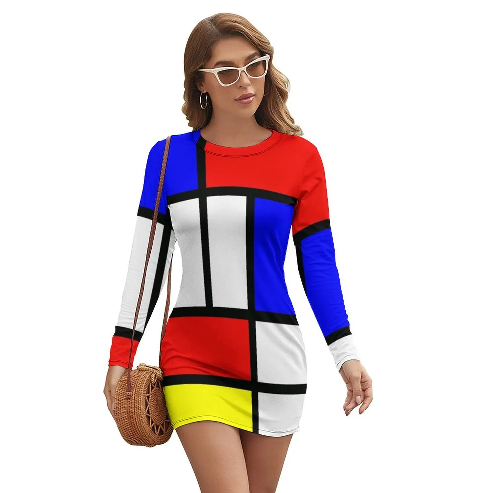 Piet Mondrian Composition 2 Color Block with Red Yellow and Blue Long-sleeved Dress Dress vintage women dress
Piet Mondrian Composition 2 Color Block with Red Yellow and Blue Long-sleeved Dress Dress vintage women dress