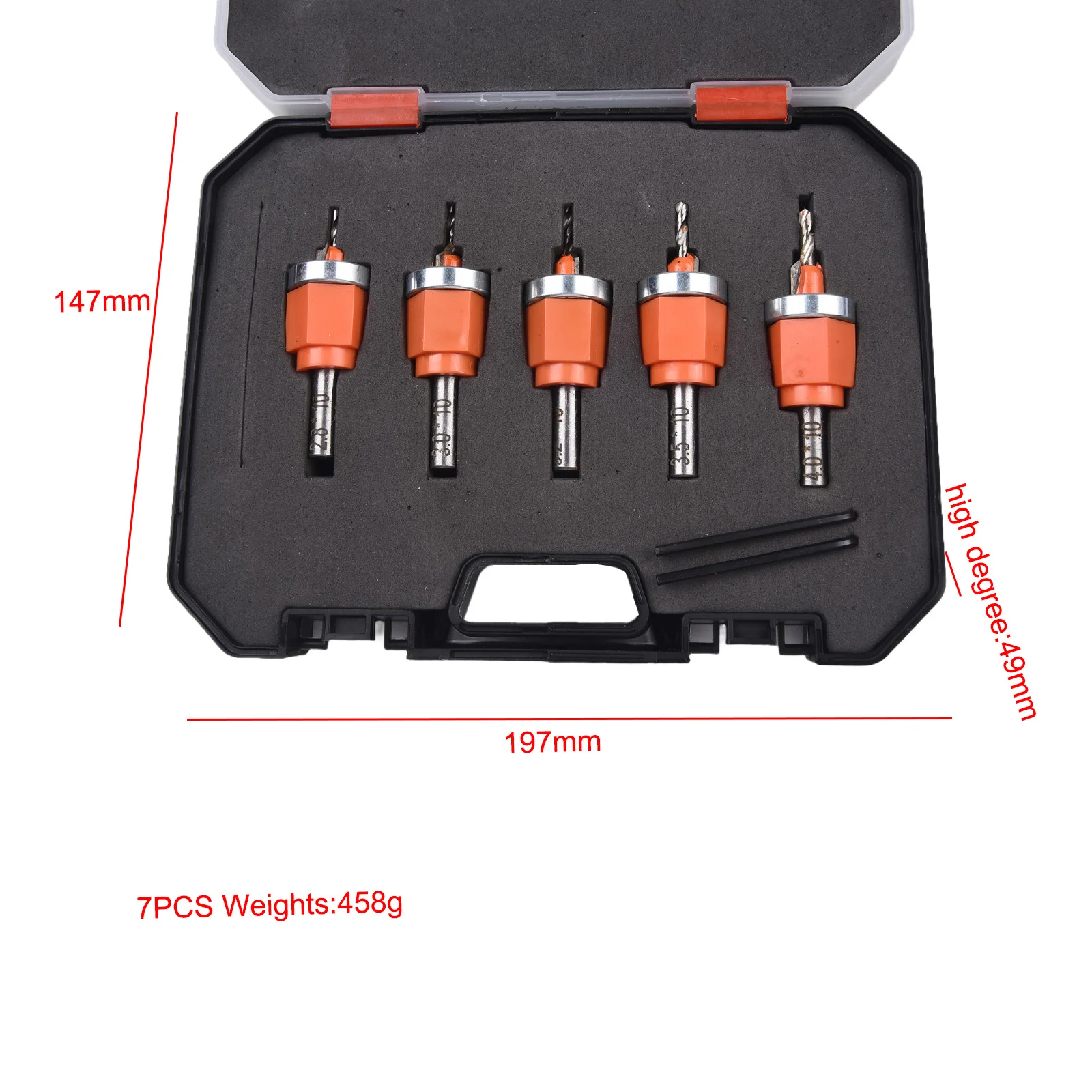 Bit Carrying Case Countersink Drill Bit Portable Total Length Blade Length Uniform Holes Carrying Case Compact
Bit Carrying Case Countersink Drill Bit Portable Total Length Blade Length Uniform Holes Carrying Case Compact