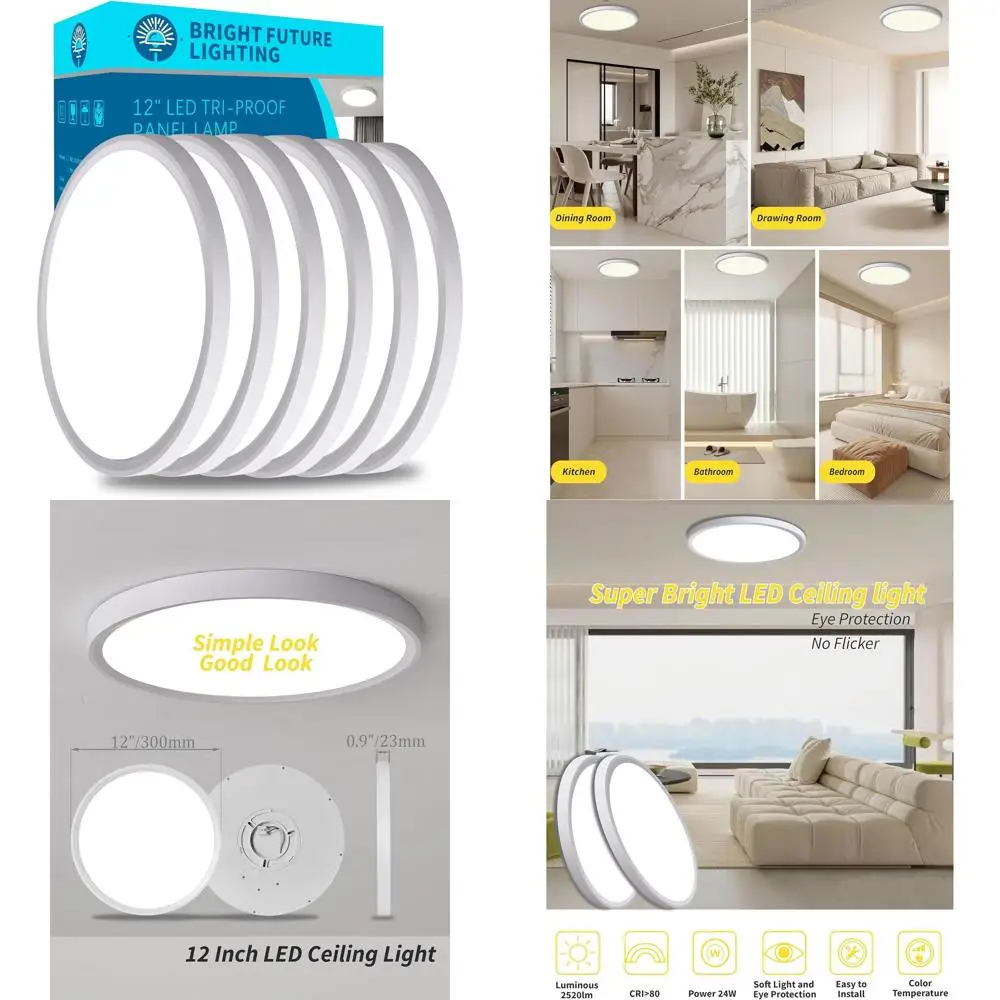 12-дюймовый светодиодный потолочный светильник 24 Вт, регулируемая цветовая температура 3000K-6000K, 2520 люмен, тонкий дизайн для дома и офиса
12-дюймовый светодиодный потолочный светильник 24 Вт, регулируемая цветовая температура 3000K-6000K, 2520 люмен, тонкий дизайн для дома и офиса