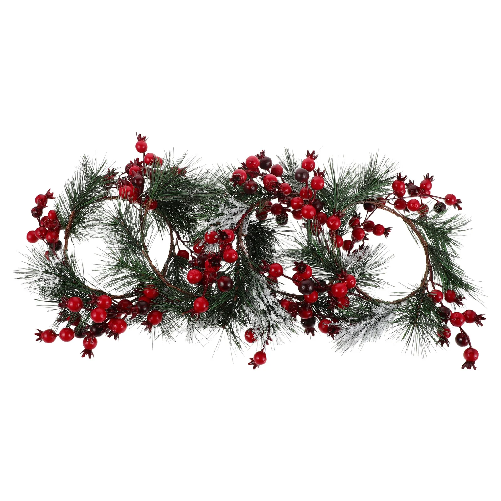 4Pcs Christmas Rings Wreath Red Pomegranate Pine Needle Artificial Frosted Snowy Pine Table Centerpiece Ornament 
4Pcs Christmas Rings Wreath Red Pomegranate Pine Needle Artificial Frosted Snowy Pine Table Centerpiece Ornament