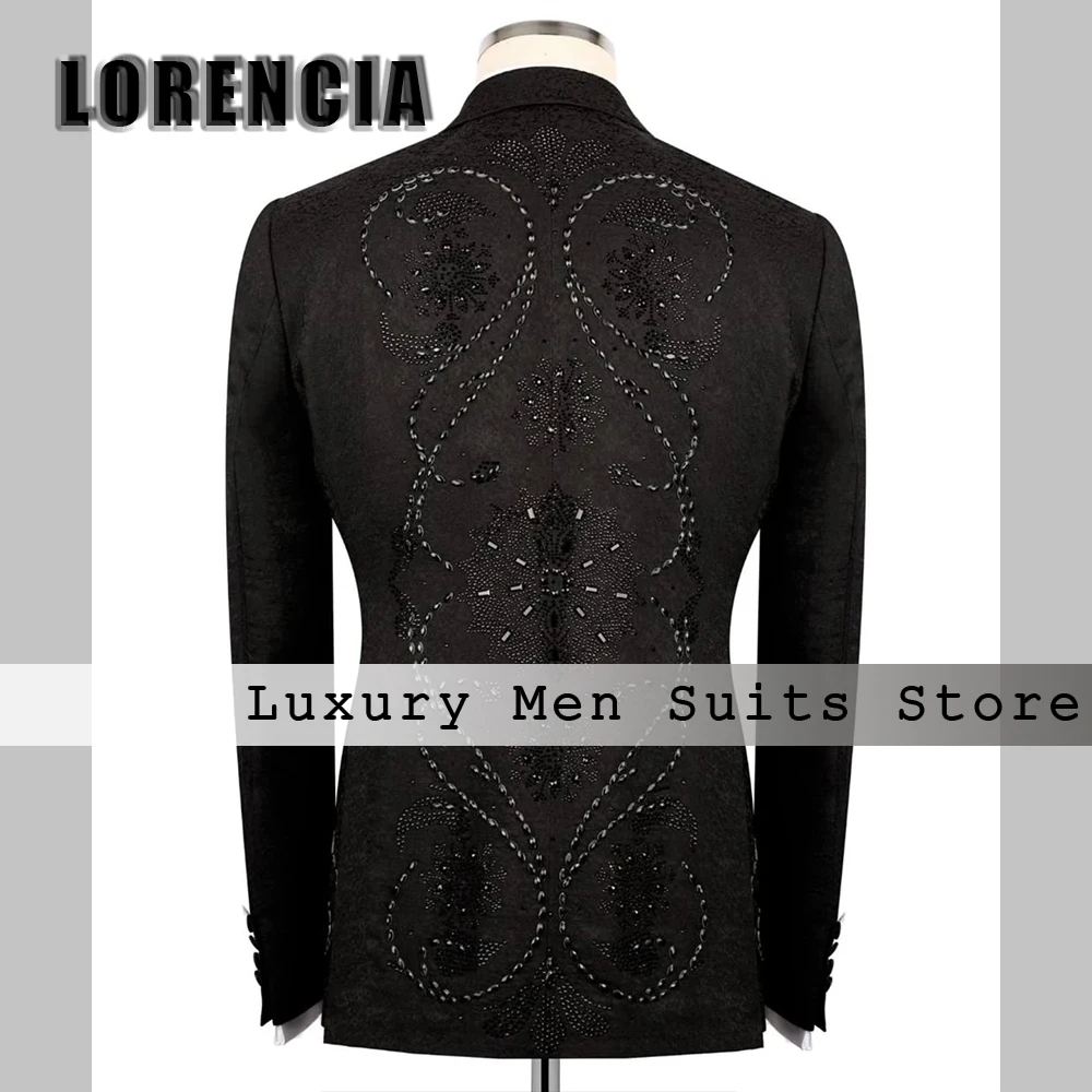 Luxury Beading Rhinestone Men Suit 2 Pieces Single Breasted Groom Tuxedos for Wedding Customized Blazer Pants roupas masculinas
Luxury Beading Rhinestone Men Suit 2 Pieces Single Breasted Groom Tuxedos for Wedding Customized Blazer Pants roupas masculinas