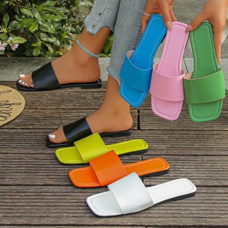 2026 Women Flat Slides Summer Sandals Square Toe Open Toe Minimalist Comfortable Beach Slippers Outdoor Walking Ladies Shoes New
2026 Women Flat Slides Summer Sandals Square Toe Open Toe Minimalist Comfortable Beach Slippers Outdoor Walking Ladies Shoes New