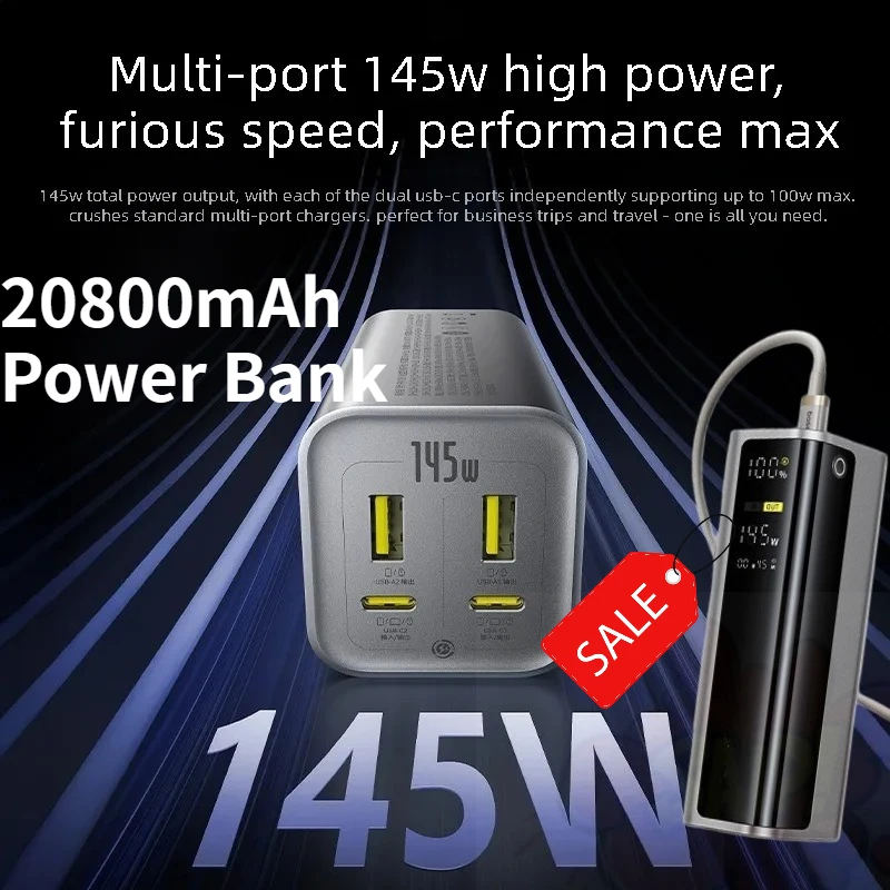 20800mAh 145W Power Bank Digital Display Portable External Charger for Iphone Samsung Laptop IPhone Android Super Fast Charging
20800mAh 145W Power Bank Digital Display Portable External Charger for Iphone Samsung Laptop IPhone Android Super Fast Charging