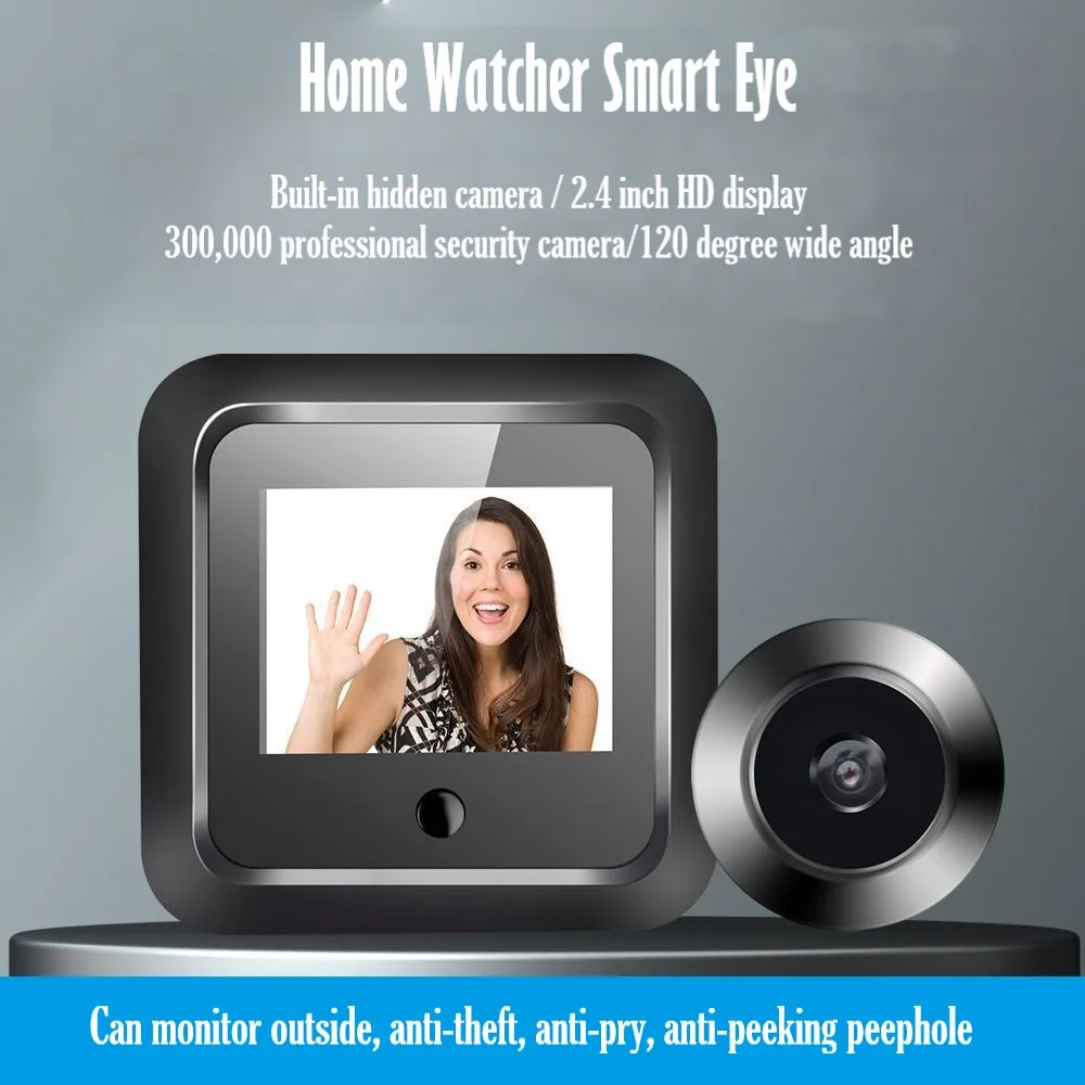 X5D HD Video Doorbell 2.4 Inches 300,000 Camera Video Security Surveillance Camera Intelligent Peephole 120 Degrees Wide Angle
X5D HD Video Doorbell 2.4 Inches 300,000 Camera Video Security Surveillance Camera Intelligent Peephole 120 Degrees Wide Angle