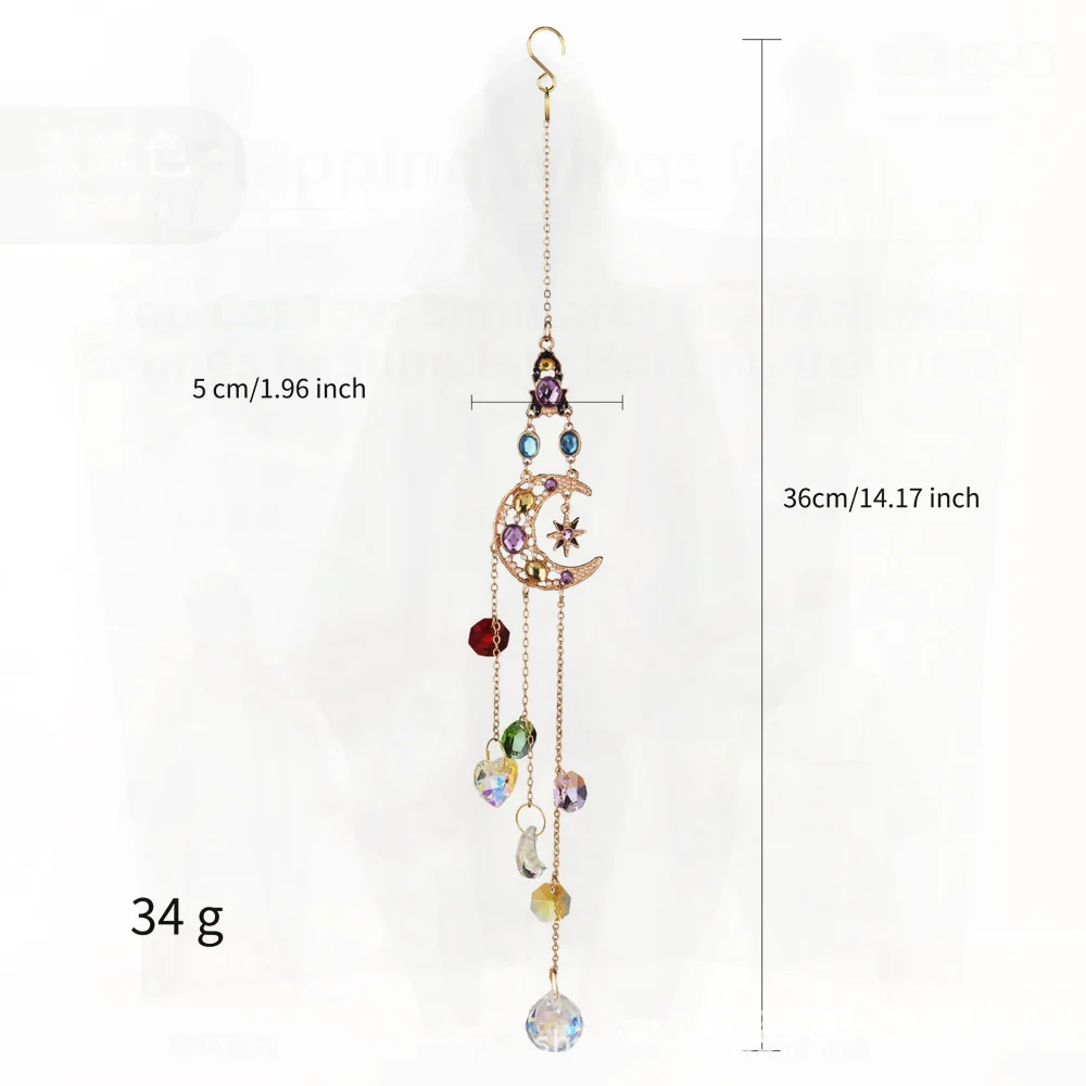 New home decoration pendant colored diamond sun moon stars love sun catcher crystal wind chimes
New home decoration pendant colored diamond sun moon stars love sun catcher crystal wind chimes