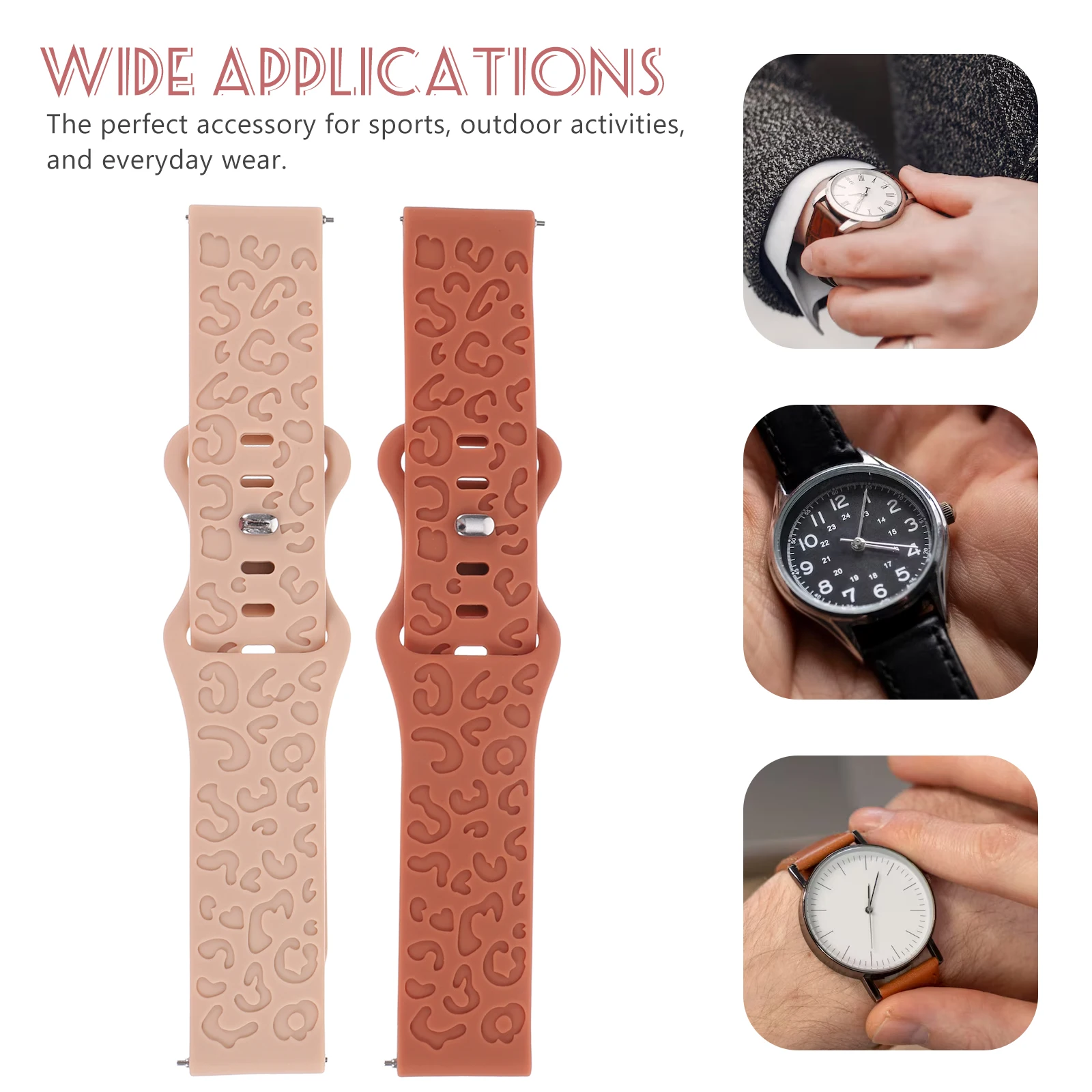 2pcs Silicone Adjustable Leopard Print Pattern Strap Replacement for Watch Accessories
2pcs Silicone Adjustable Leopard Print Pattern Strap Replacement for Watch Accessories