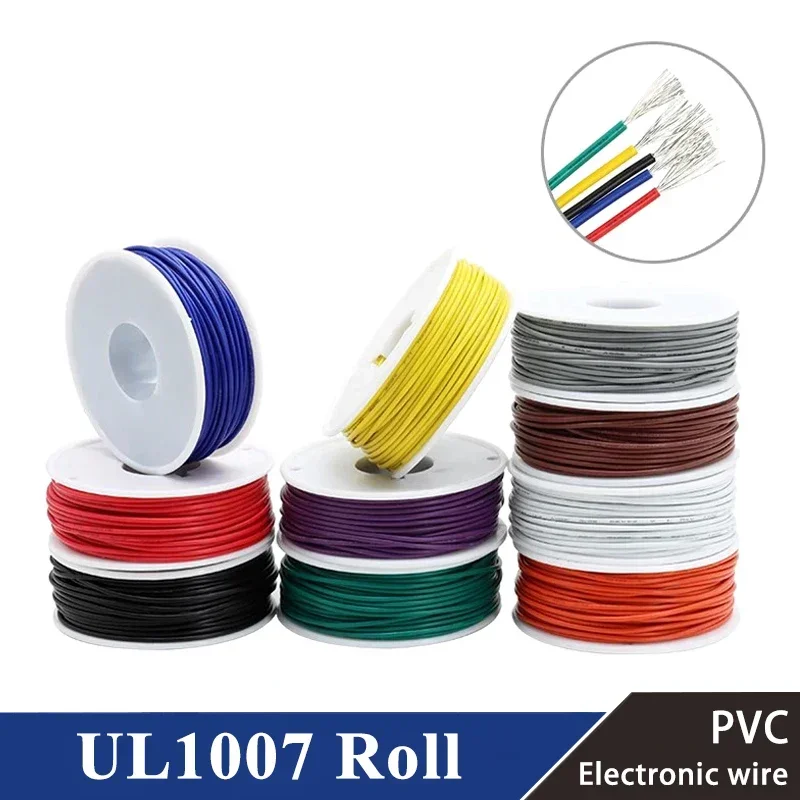 UL1007 Electric Wire In Roll 30/28/26/24/22/20/18/16AWG PVC Insulated Multi-stranded Tinned Copper Cable 300V LED Lamp Line Kit
UL1007 Electric Wire In Roll 30/28/26/24/22/20/18/16AWG PVC Insulated Multi-stranded Tinned Copper Cable 300V LED Lamp Line Kit