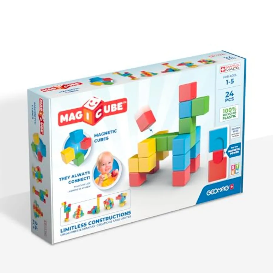 Magicube 24pcs Magnetic Blocks - Magnetic Building Blocks for Toddlers 1-3, Montessori Toys for 1+ Year Old, Autism Sensory Prod
Magicube 24pcs Magnetic Blocks - Magnetic Building Blocks for Toddlers 1-3, Montessori Toys for 1+ Year Old, Autism Sensory Prod