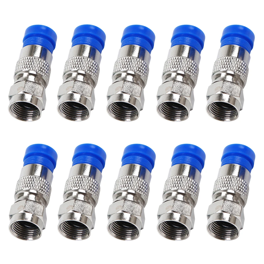 10Pcs Coaxial Cable Compression Fitting for RG6 Coax Cable RG6 F Type Connector Coax Coaxial Compression Fitting RG6 F Connector
10Pcs Coaxial Cable Compression Fitting for RG6 Coax Cable RG6 F Type Connector Coax Coaxial Compression Fitting RG6 F Connector