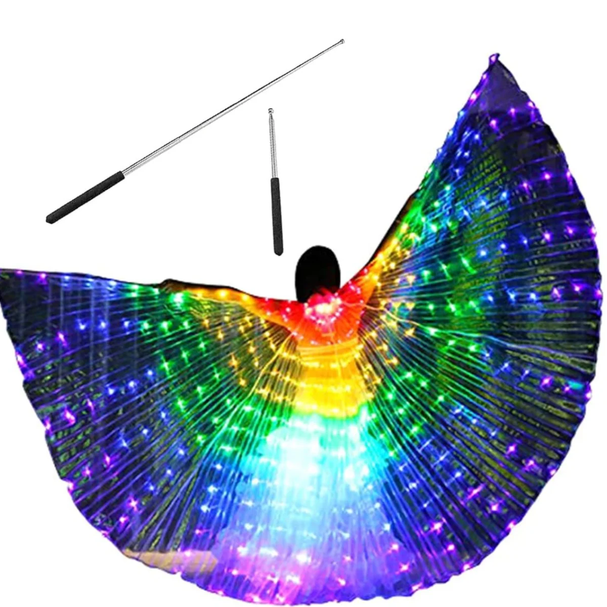 LED Luminescent Color Cloak Adult LED Butterfly Wing Glow Fans for Performance Isis Wings Dancewear Carnival Party Prop
LED Luminescent Color Cloak Adult LED Butterfly Wing Glow Fans for Performance Isis Wings Dancewear Carnival Party Prop