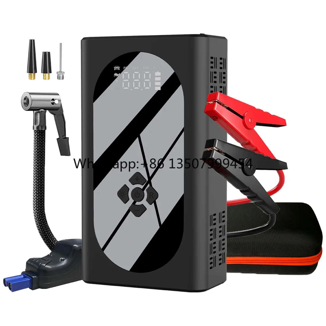 4 1 Multi-Function Jump Starter Air Pump Compressor 3000A Peak Current 29600mAh Lithium Polymer Battery Booster Pack 7 BAR
4 1 Multi-Function Jump Starter Air Pump Compressor 3000A Peak Current 29600mAh Lithium Polymer Battery Booster Pack 7 BAR