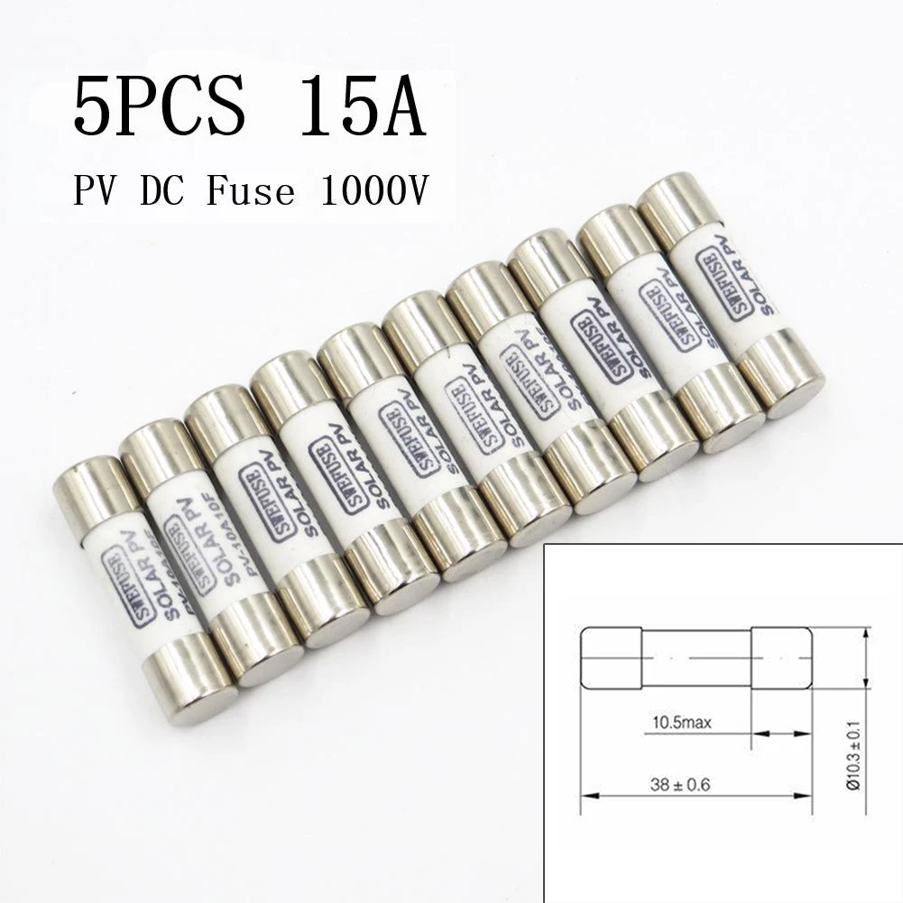 5PCS 15A Consumer Unit Fuse Box Fuses 15 Amp PV DC 1000V 10x38mm Suitable for Electrical Protection in Sockets and Appliances
5PCS 15A Consumer Unit Fuse Box Fuses 15 Amp PV DC 1000V 10x38mm Suitable for Electrical Protection in Sockets and Appliances