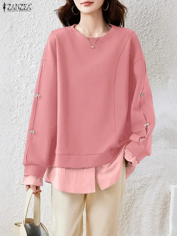 2025 ZANZEA, женские модные толстовки с длинными рукавами, полосатые лоскутные пуловеры, джемперы, осенние поддельные топы из 2 предметов, повседневная толстовка
2025 ZANZEA, женские модные толстовки с длинными рукавами, полосатые лоскутные пуловеры, джемперы, осенние поддельные топы из 2 предметов, повседневная толстовка