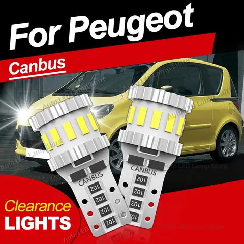 2PCS LED Clearance Lights T10 Canbus For Peugeot 1007 107 206 207 306 307 CC SW 4007 4008 407 508 607 807 Bipper Tepee Expert Pa