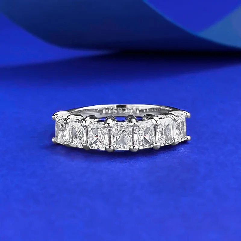 Iced Out 925 Sterling Silver Cubic Zirconia Emerald Cut 7 Stone Halfway Eternity Band Ring
Iced Out 925 Sterling Silver Cubic Zirconia Emerald Cut 7 Stone Halfway Eternity Band Ring