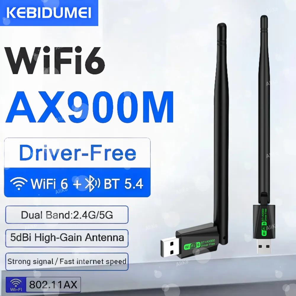 900 Мбит/с WiFi 6 AX900 USB-адаптер 2 в 1 Bluetooth 5,4 Сетевая карта 2,4G и 5Ghz 5dbi Антенна USB-ключ Приемник Бесплатный драйвер для ПК
900 Мбит/с WiFi 6 AX900 USB-адаптер 2 в 1 Bluetooth 5,4 Сетевая карта 2,4G и 5Ghz 5dbi Антенна USB-ключ Приемник Бесплатный драйвер для ПК