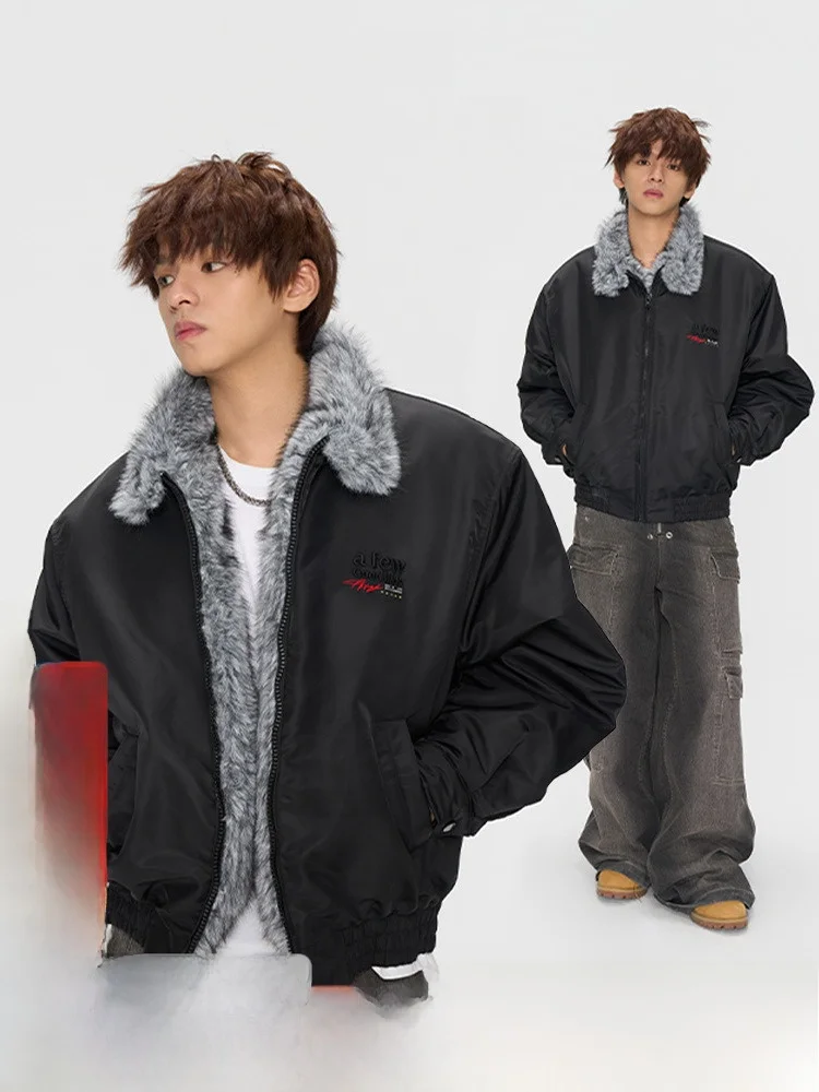 American Sle Thiened Faux Fur Jaet Cotton Coat Stand Collar Men's Winter Warm Outerwear Youth Faion Nylon Inner L...
American Sle Thiened Faux Fur Jaet Cotton Coat Stand Collar Men's Winter Warm Outerwear Youth Faion Nylon Inner L...