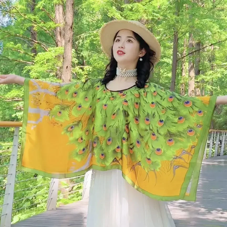 Poncho Pullover Shawl Sun Protection New Versatile Scarf Paired Women Loose Summer Sunscreen Leisure Clothing Imitate Silk
Poncho Pullover Shawl Sun Protection New Versatile Scarf Paired Women Loose Summer Sunscreen Leisure Clothing Imitate Silk