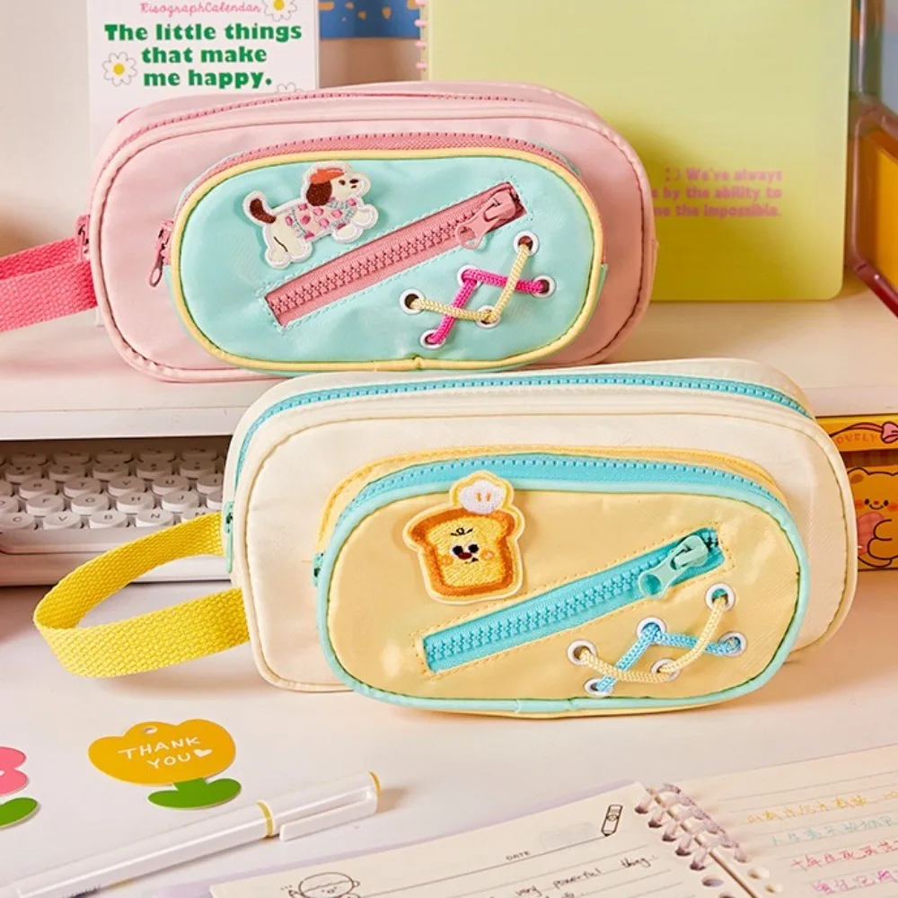 Cartoon 3 Layers Pencil Bag Aesthetic Bread White Puppy Dog Large Capacity Pencil Bag Canvas Zipper Stationery Storage Bag
Cartoon 3 Layers Pencil Bag Aesthetic Bread White Puppy Dog Large Capacity Pencil Bag Canvas Zipper Stationery Storage Bag