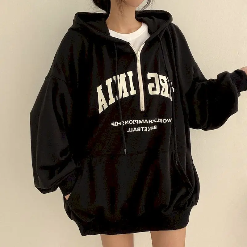 Hoodies Women Zipper Hooded Sweatshirts 2023 Harajuku Letter Print Korean Sweatshirt Women Oversized Long Sleeve Casual Pullover
Hoodies Women Zipper Hooded Sweatshirts 2023 Harajuku Letter Print Korean Sweatshirt Women Oversized Long Sleeve Casual Pullover