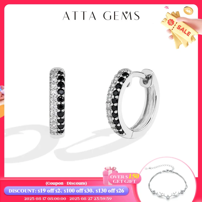 ATTAGEMS Black and White Moissanite Diamond Earrings S925 Sterling Silver Gold Plated For Women Birthday Gifts Fine Jewelry New
ATTAGEMS Black and White Moissanite Diamond Earrings S925 Sterling Silver Gold Plated For Women Birthday Gifts Fine Jewelry New