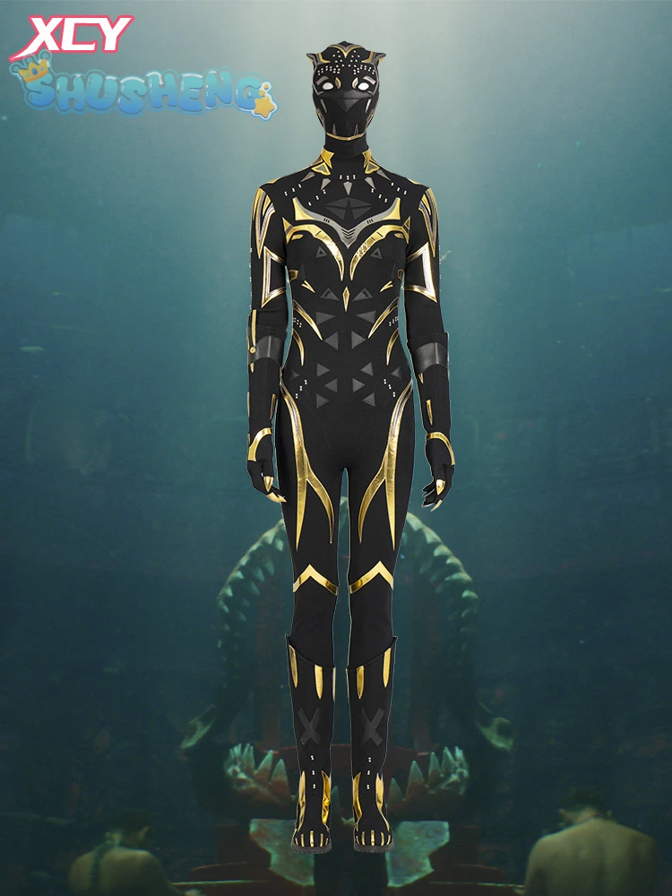 Movie panther2 Shuri Princess cosplay black costume sexy bodysuits shoes mask glove set party high-quality Christmas outfit
Movie panther2 Shuri Princess cosplay black costume sexy bodysuits shoes mask glove set party high-quality Christmas outfit