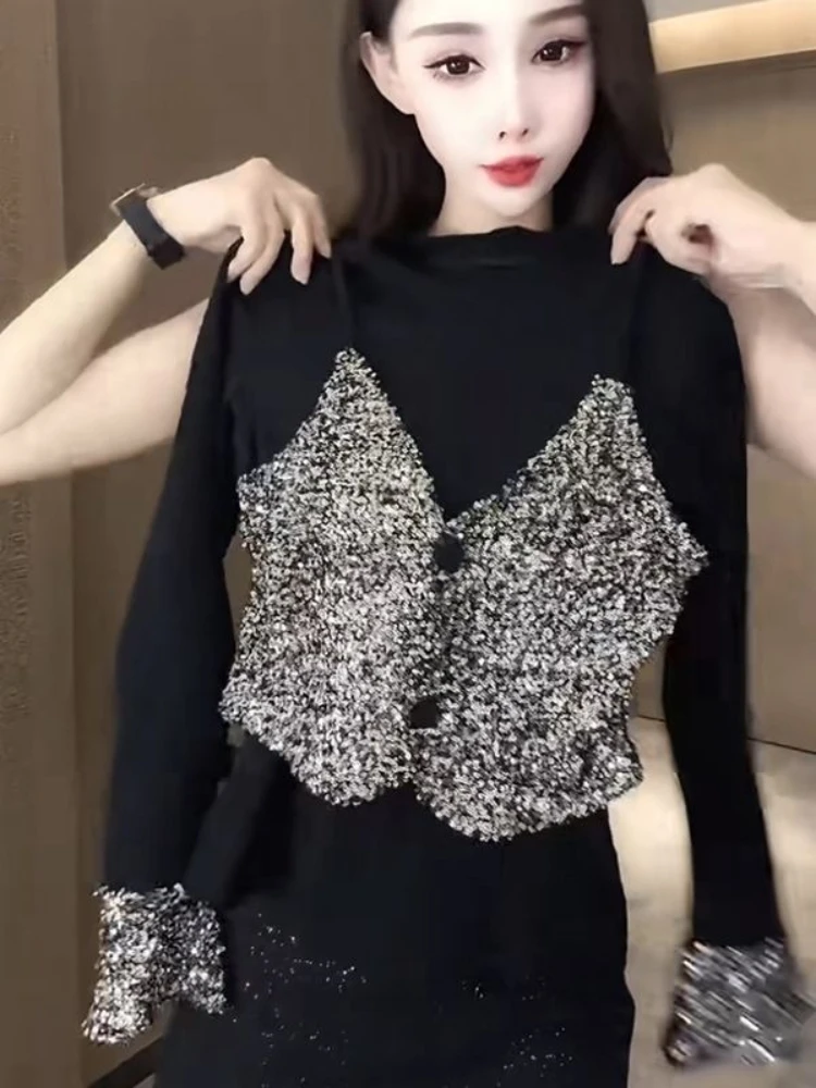 Женская футболка-топ 2026 AW: Новинка, тренд, объемная вышивка пайетками, шикарный облегающий крой, универсальный, с эффектом слоев, теплая подкладка
Женская футболка-топ 2026 AW: Новинка, тренд, объемная вышивка пайетками, шикарный облегающий крой, универсальный, с эффектом слоев, теплая подкладка