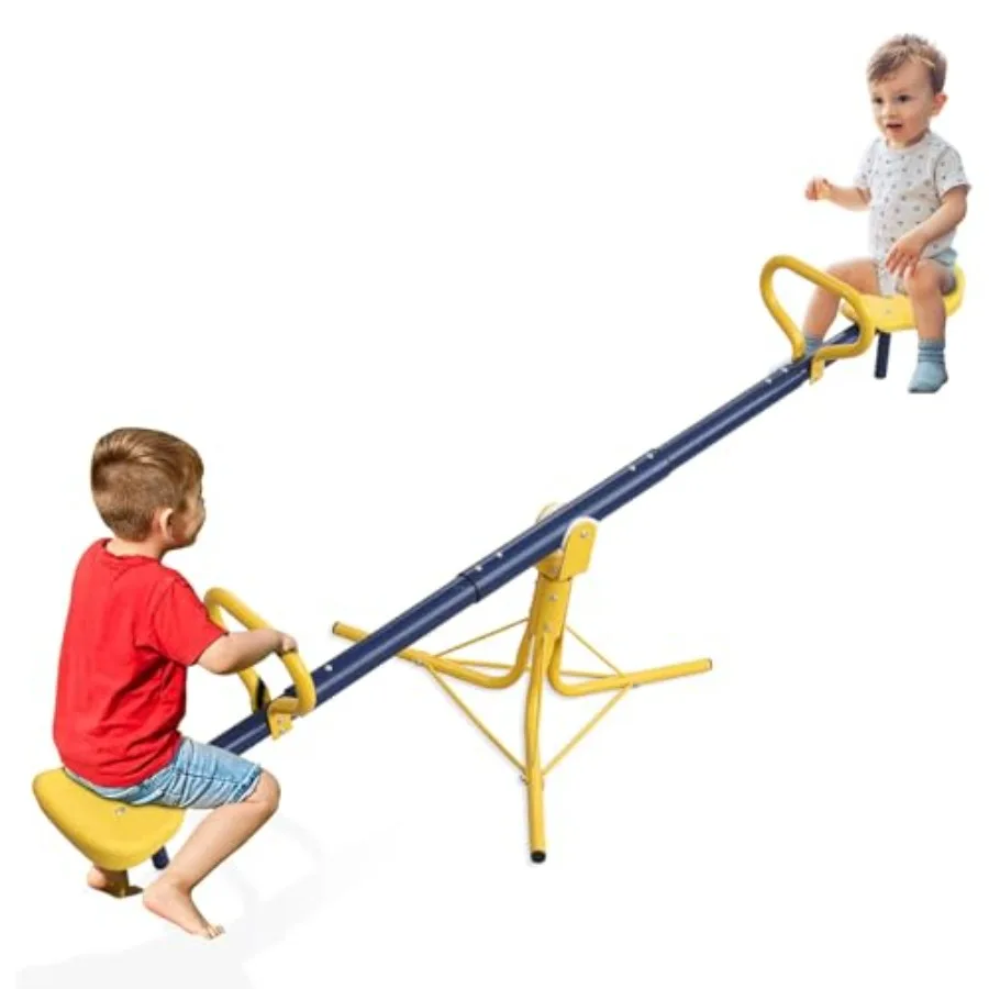 Outdoor teeter totter for kids ages 3-7, heavy-duty steel frame with powder-coated blue finish, 360 spin triangle base, safe ro
Outdoor teeter totter for kids ages 3-7, heavy-duty steel frame with powder-coated blue finish, 360 spin triangle base, safe ro