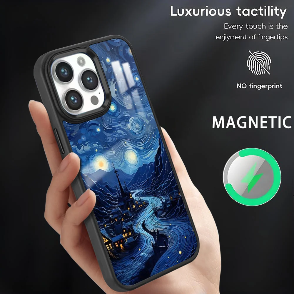 Van Gogh Starry Sky Phone Case For iPhone 16 15 14 13 12 11 Pro Max Plus Mini Magsafe Magnetic Wireless Charging PC Cover
Van Gogh Starry Sky Phone Case For iPhone 16 15 14 13 12 11 Pro Max Plus Mini Magsafe Magnetic Wireless Charging PC Cover