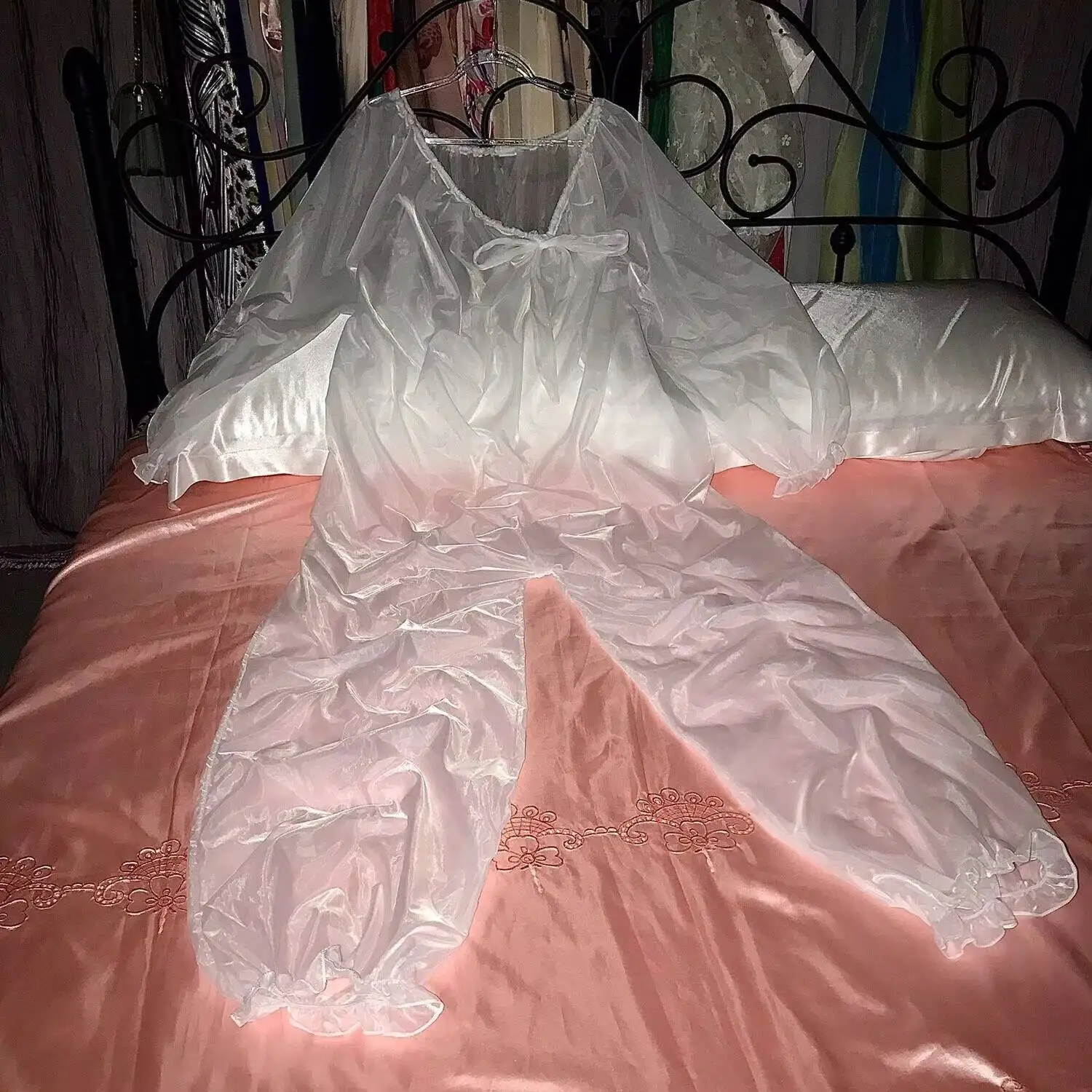 Осенне-весенний пластиковый прозрачный комбинезон, сексуальные женские свободные брюки с длинными рукавами и манжетами для сна, пляжная одежда
Осенне-весенний пластиковый прозрачный комбинезон, сексуальные женские свободные брюки с длинными рукавами и манжетами для сна, пляжная одежда