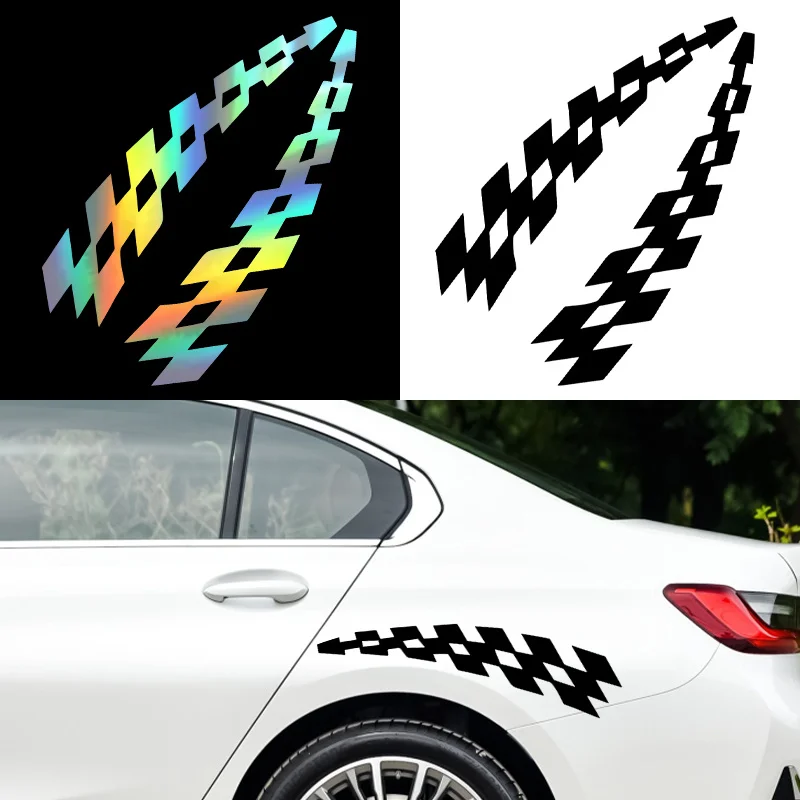 1Pair/Set Checkered Arrow Sticker, Holographic Black Geometric Vinyl Decal for Car Fender, Body, Motorcycle & Helmet
1Pair/Set Checkered Arrow Sticker, Holographic Black Geometric Vinyl Decal for Car Fender, Body, Motorcycle & Helmet