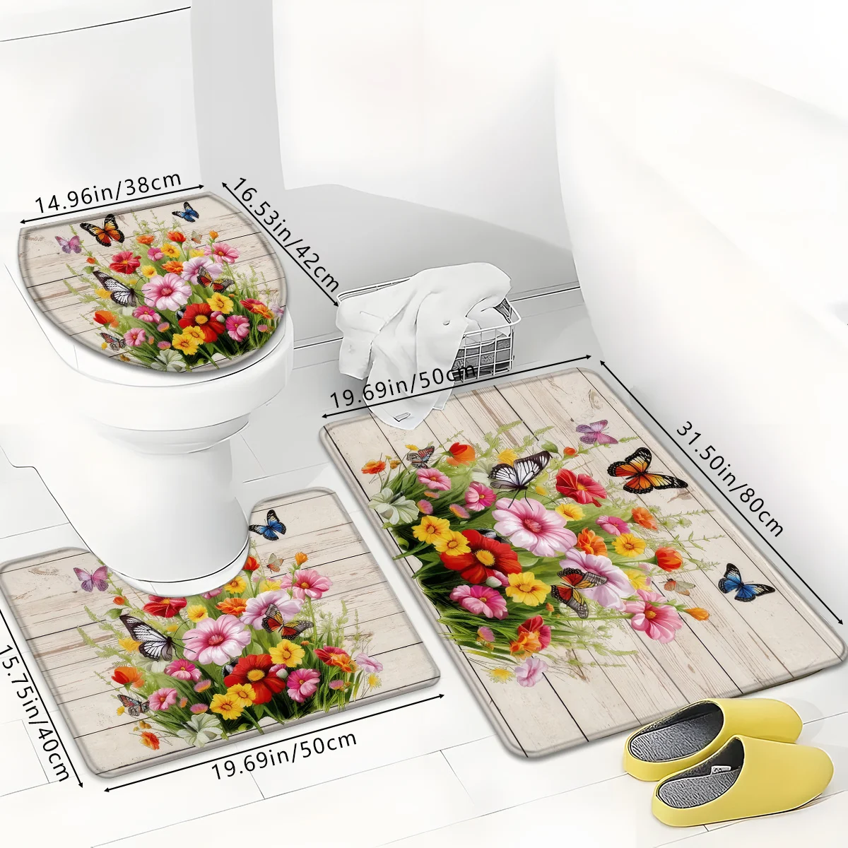 Floral Bath Mat Set for Bathroom Decor Home Decoration Mat Cute Bathroom Rugs
Floral Bath Mat Set for Bathroom Decor Home Decoration Mat Cute Bathroom Rugs