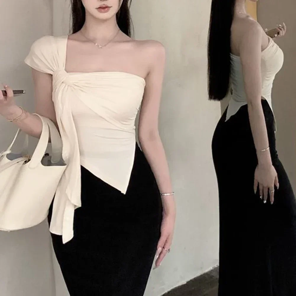 Casual Vacation Outfit Casual Vest Irregular Pleated Top One Shoulder Neckline Polyester Fabric Sleeveless Design
Casual Vacation Outfit Casual Vest Irregular Pleated Top One Shoulder Neckline Polyester Fabric Sleeveless Design