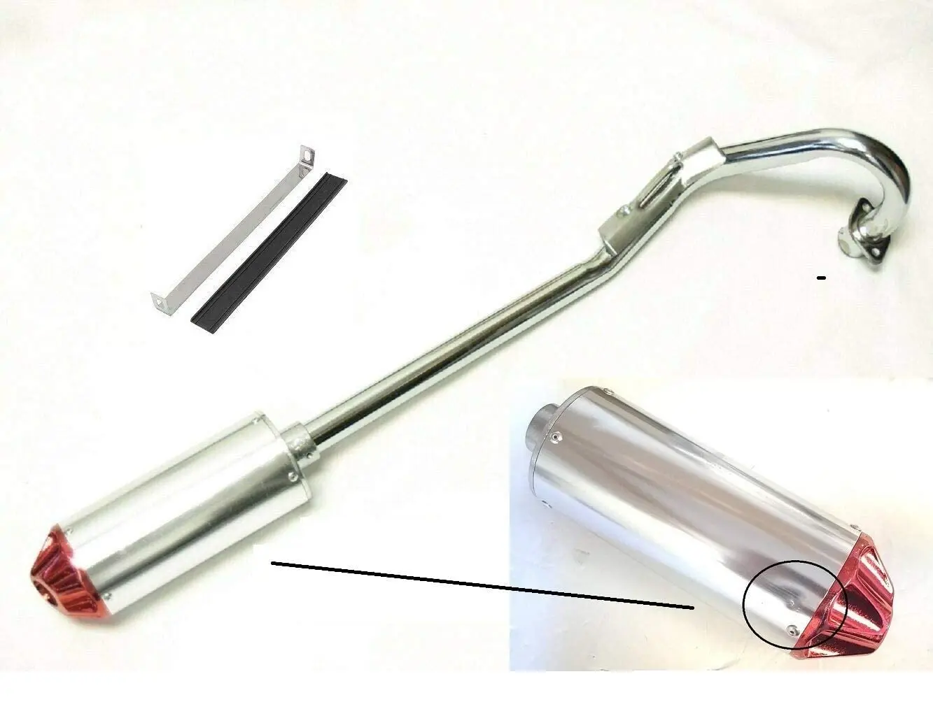 Chrome Exhaust System With Red End Cap For 50Cc 110Cc 125Cc Off-Road Motorcycles
Chrome Exhaust System With Red End Cap For 50Cc 110Cc 125Cc Off-Road Motorcycles