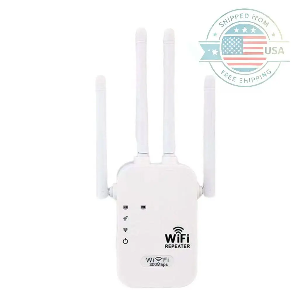 300Mbps WiFi Repeater Wireless Router Wi-Fi Signal Amplifier Long Range Extender 4 Antennas Network Booster Access Point
300Mbps WiFi Repeater Wireless Router Wi-Fi Signal Amplifier Long Range Extender 4 Antennas Network Booster Access Point