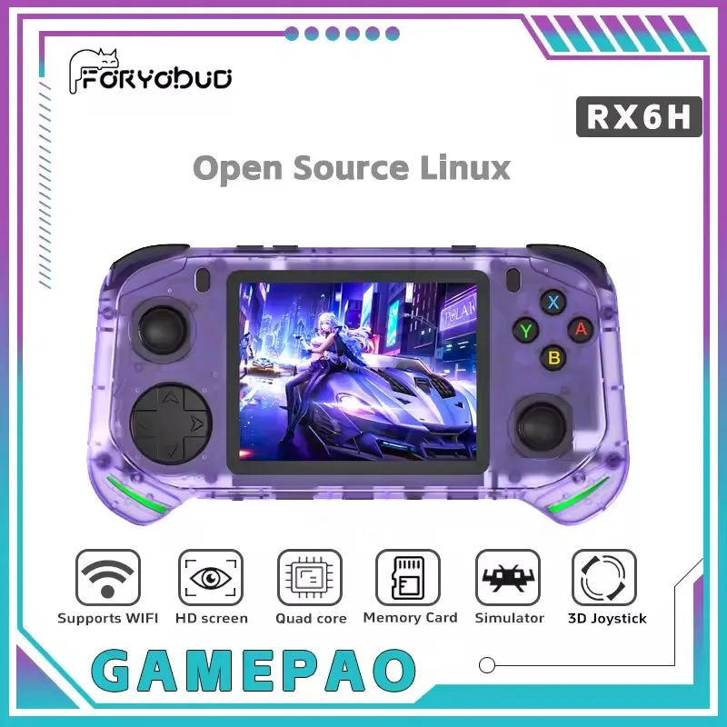 RX6H Retro Handheld Video Game Console Linux System 3.5-inch IPS Screen Portable Handheld Video Player 64GB 128GB PSP GBA
RX6H Retro Handheld Video Game Console Linux System 3.5-inch IPS Screen Portable Handheld Video Player 64GB 128GB PSP GBA