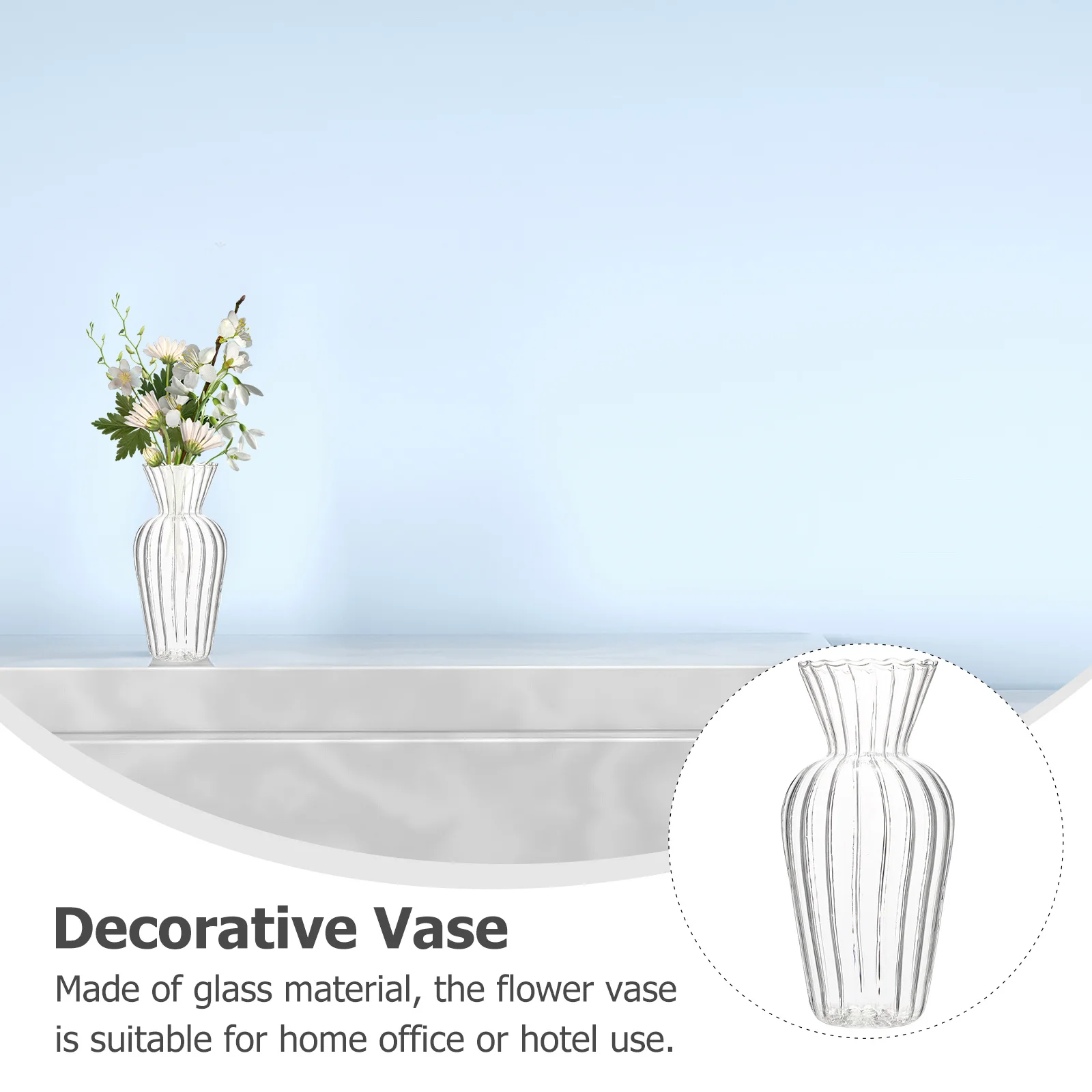 Glass Vase with Striped Pattern Elegant Flower Vessel Adornment for Tabletop Balcony Patio Decor Small Space Friendly Retro
Glass Vase with Striped Pattern Elegant Flower Vessel Adornment for Tabletop Balcony Patio Decor Small Space Friendly Retro