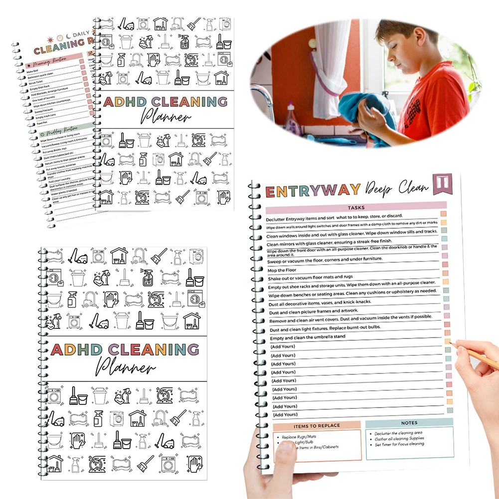 Home Cleaning Schedule Notebook Wear Resist Annual Cleaning Checklist Multifunction Editable Family Chore Chart for Home Office
Home Cleaning Schedule Notebook Wear Resist Annual Cleaning Checklist Multifunction Editable Family Chore Chart for Home Office
